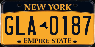 NY license plate GLA0187