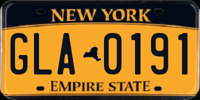 NY license plate GLA0191