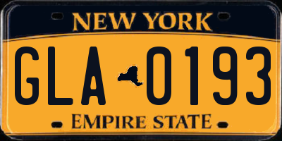 NY license plate GLA0193