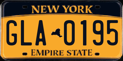 NY license plate GLA0195
