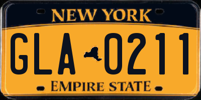 NY license plate GLA0211
