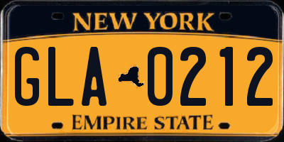 NY license plate GLA0212