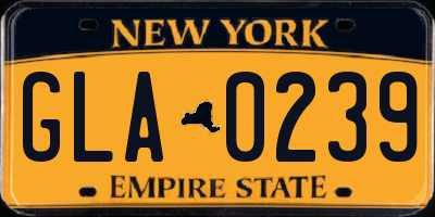 NY license plate GLA0239