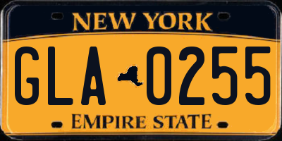 NY license plate GLA0255