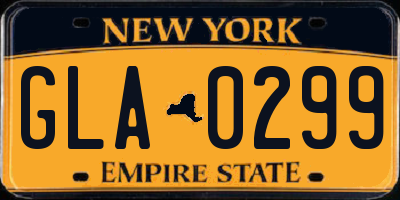NY license plate GLA0299