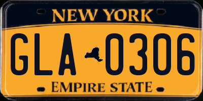 NY license plate GLA0306