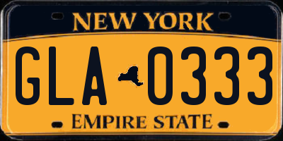 NY license plate GLA0333