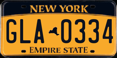 NY license plate GLA0334