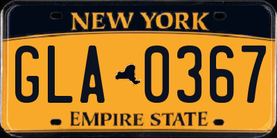 NY license plate GLA0367