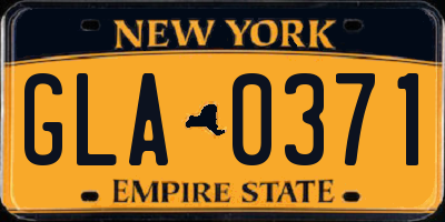 NY license plate GLA0371