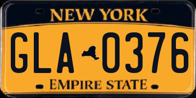 NY license plate GLA0376