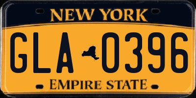 NY license plate GLA0396