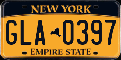 NY license plate GLA0397