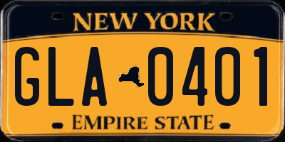 NY license plate GLA0401
