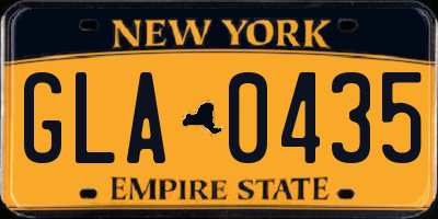 NY license plate GLA0435