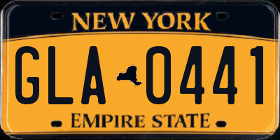 NY license plate GLA0441