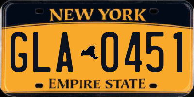 NY license plate GLA0451
