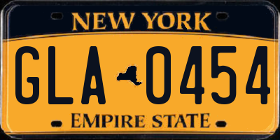 NY license plate GLA0454