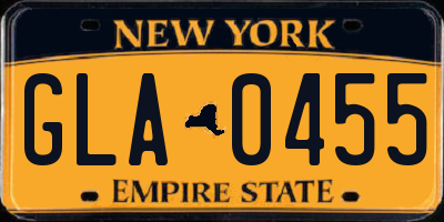 NY license plate GLA0455