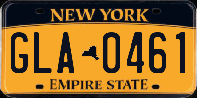 NY license plate GLA0461