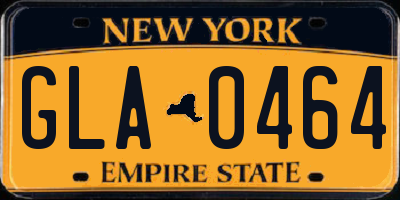 NY license plate GLA0464