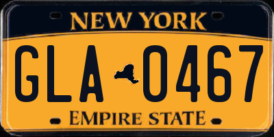 NY license plate GLA0467