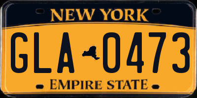NY license plate GLA0473