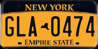 NY license plate GLA0474