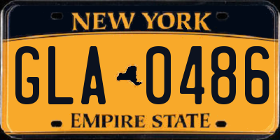 NY license plate GLA0486