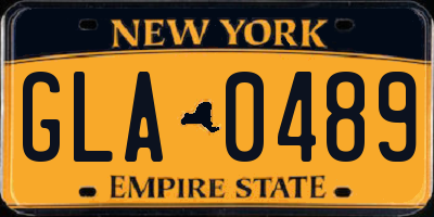 NY license plate GLA0489