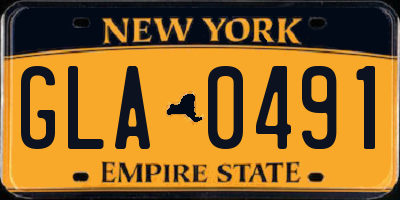 NY license plate GLA0491