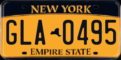 NY license plate GLA0495