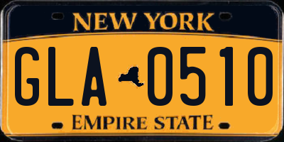 NY license plate GLA0510
