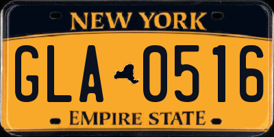 NY license plate GLA0516