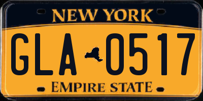 NY license plate GLA0517