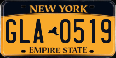 NY license plate GLA0519