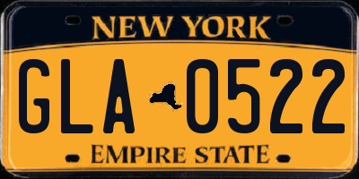 NY license plate GLA0522