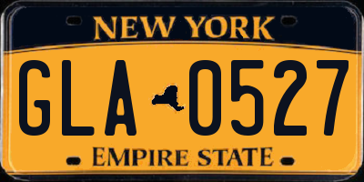 NY license plate GLA0527