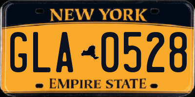NY license plate GLA0528