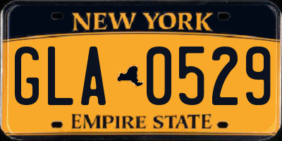 NY license plate GLA0529