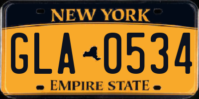 NY license plate GLA0534