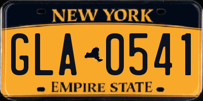 NY license plate GLA0541