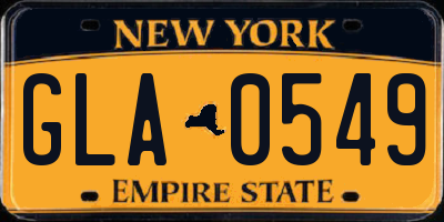 NY license plate GLA0549