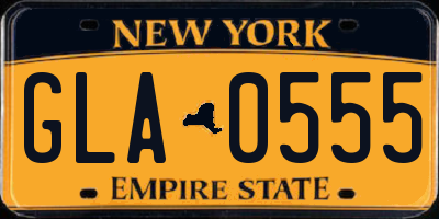 NY license plate GLA0555