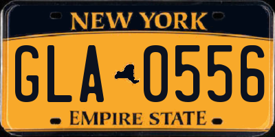 NY license plate GLA0556