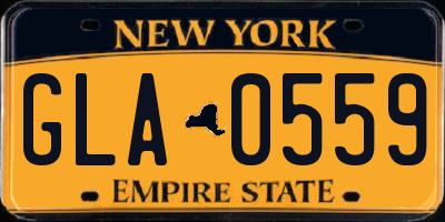 NY license plate GLA0559