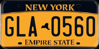 NY license plate GLA0560