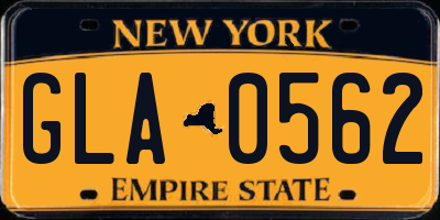 NY license plate GLA0562