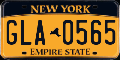 NY license plate GLA0565