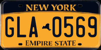 NY license plate GLA0569